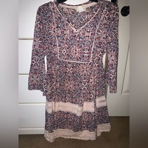 Mimi Chica Midline Dress (Cream/Pink Color)